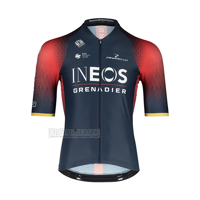 2022 Cycling Jersey Ineos Grenadiers Deep Blue Red Short Sleeve and Bib Short